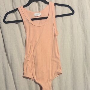 Clyque Peach Ribbed Bodysuit